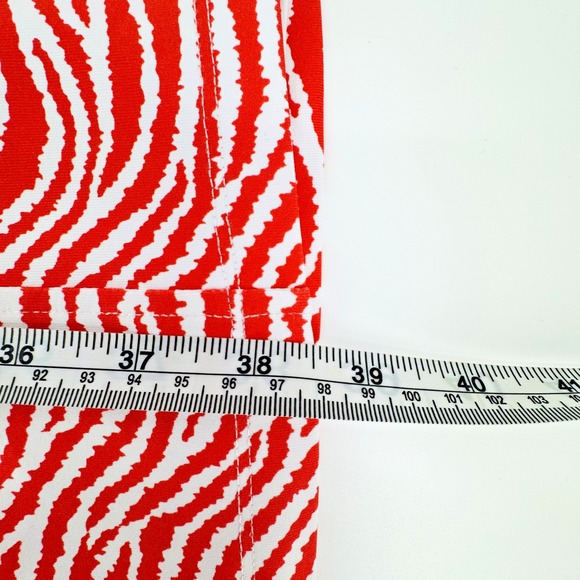 J.McLaughlin Ivana Dress XL Coral White Radio Waves Stripe V-Neck Cap Sleeve NWT - Picture 6 of 8